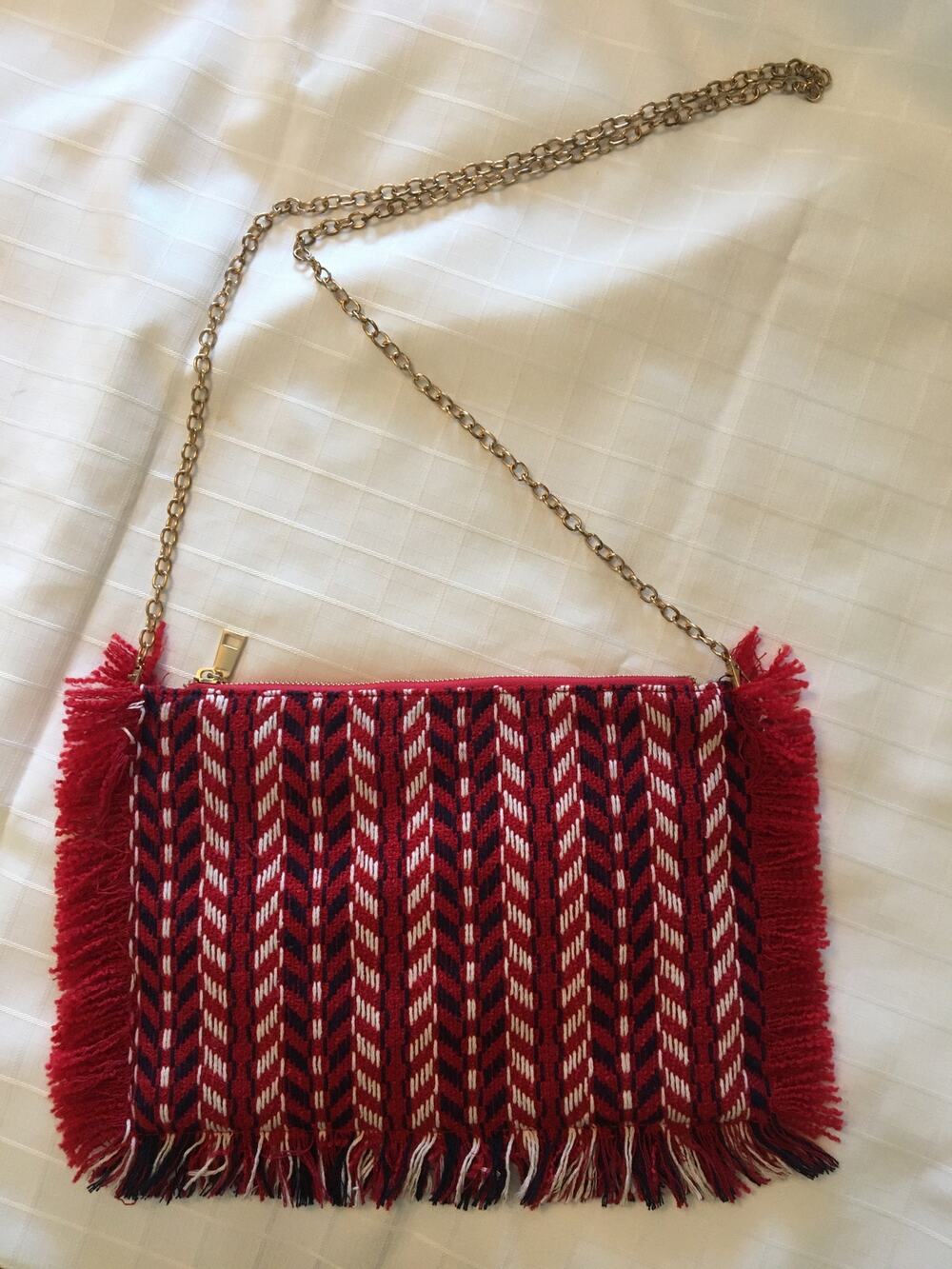 Bam Forever Crossbody Shoulder Bag, Purse, Red White and Blue, Boho